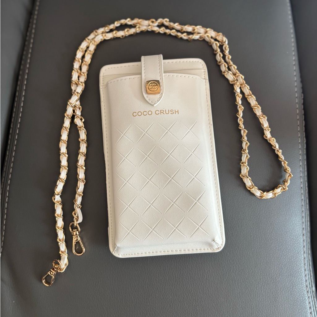 New With Tags Coco Crush Quilted Cream Crossbody Phone Case